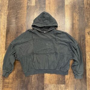 Aerie women’s Charcoal oversized cropped Hoodie